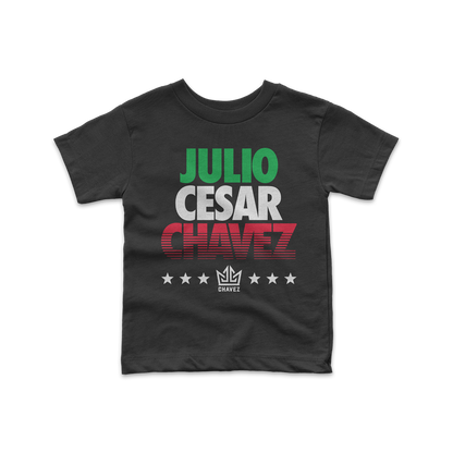 Playera "Futura Líneas Tricolor" negra niño