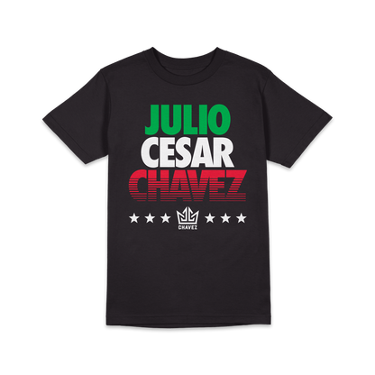 Playera "Futura Líneas Tricolor" negra caballero